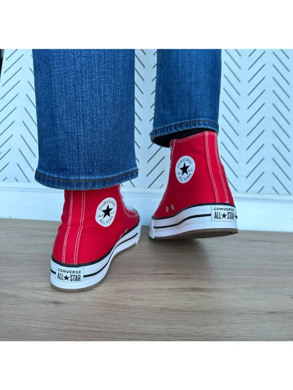 Converse Chuck Taylor EVA Lift Hi Platform 6 Big Kids Shoes Red Sneaker A08425C